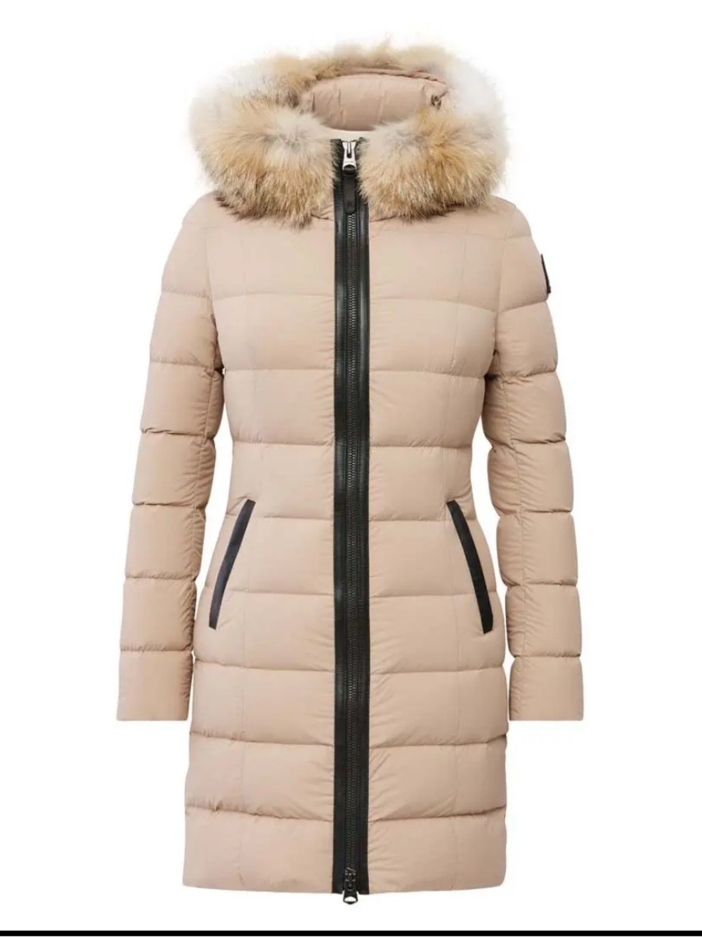 MACKAGE Calla Agile-360 Stretch Light Down Coat With Natural Fur Collar